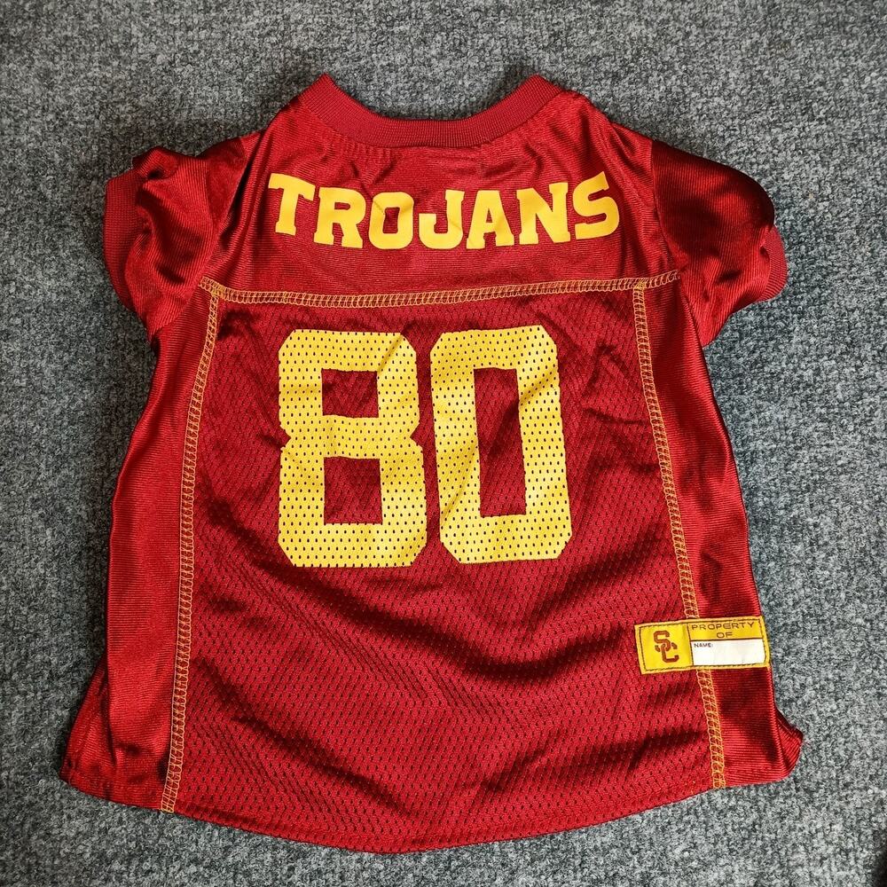 USC Trojans Dog Jersey Medium NCAA Football Red Gold Pets First